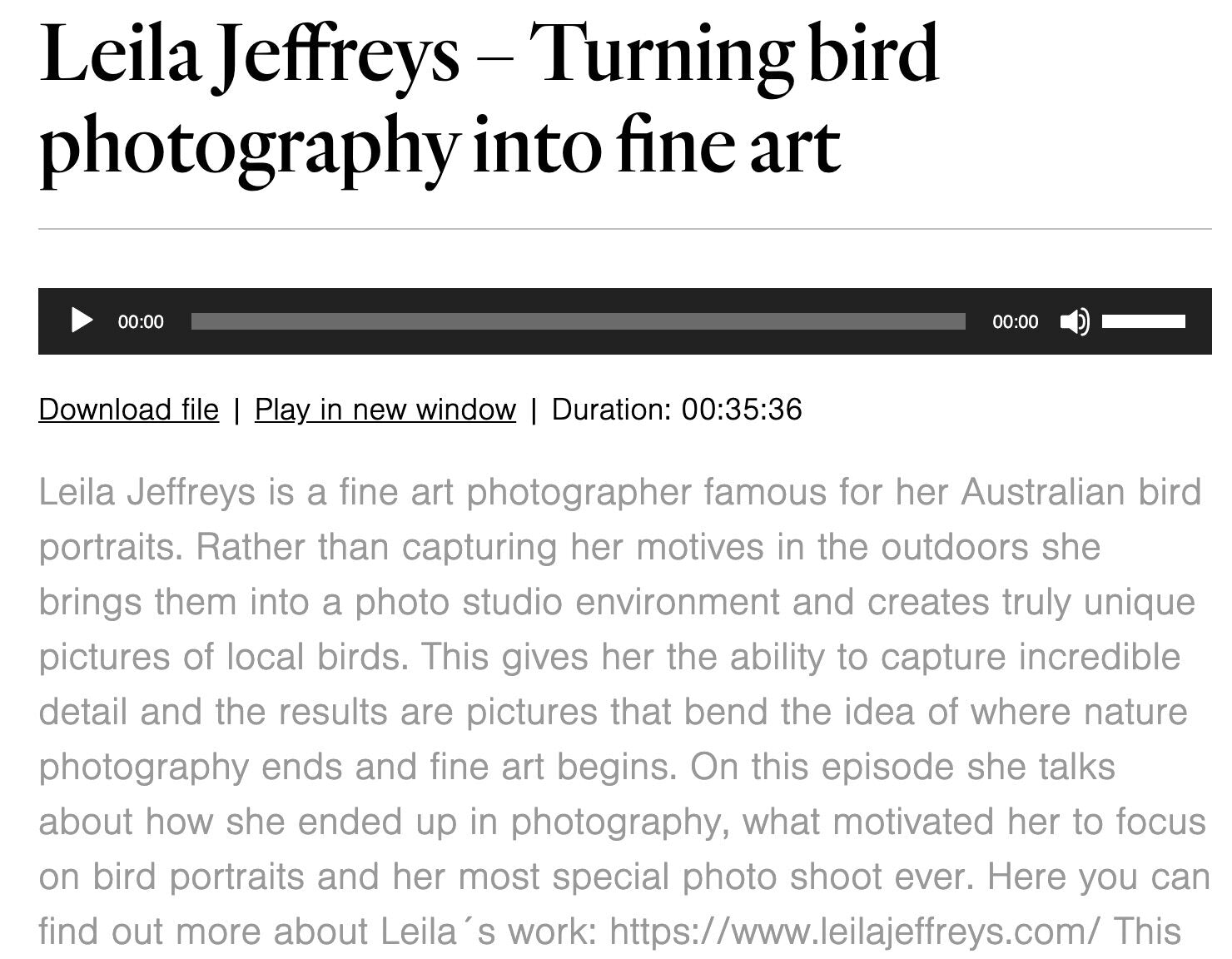 Turning Bird Photography into Fine Art